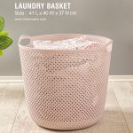 سبد رخت گرد طرح بافت لیمون - Image 2