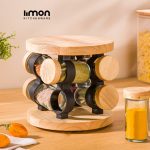 ست ادویه گردان ۸ عددی چوبی لیمون