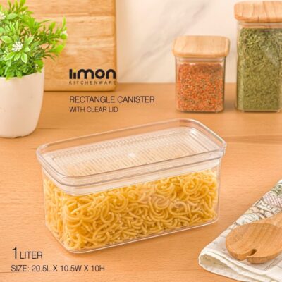 بانکه در شفاف مستطیل لیمون سایز ۳