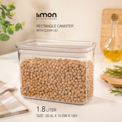 بانکه در شفاف مستطیل لیمون سایز ۲